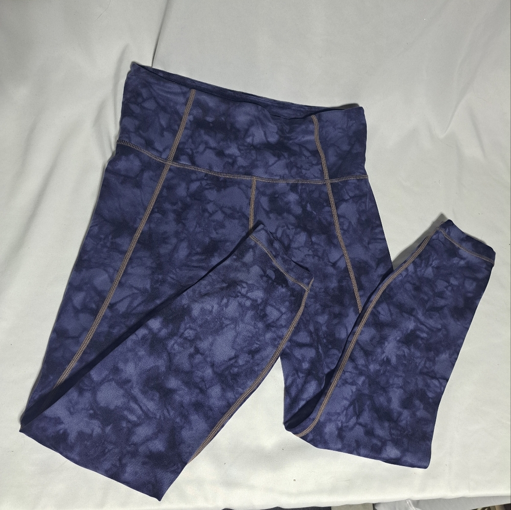 Athleta Powervita Tie Dye Salutation 7/8 Women's S Athletic Leggings Blue